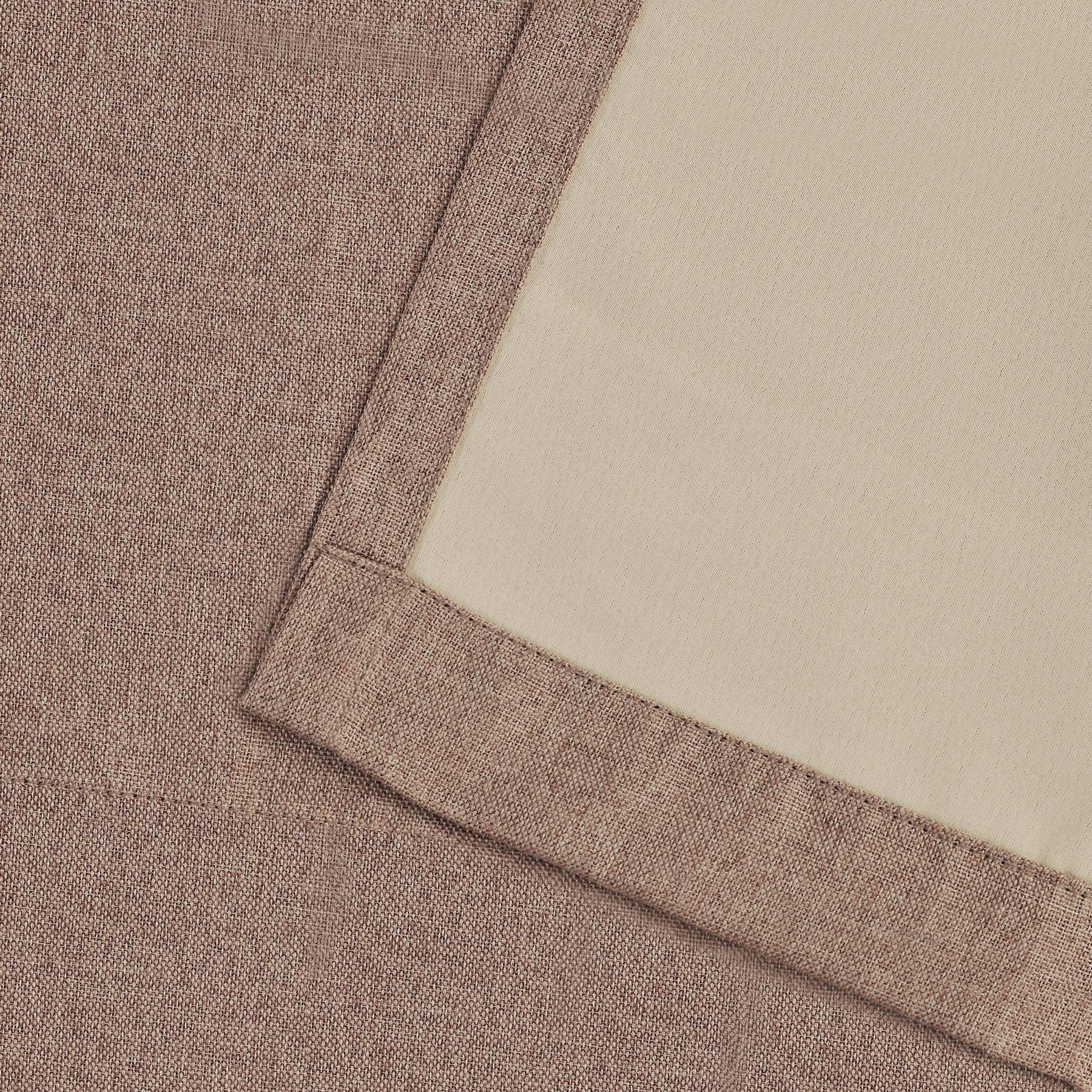 Linen Pattern Washable Room Darkening Blackout Curtain Set 42" - 8 Pieces