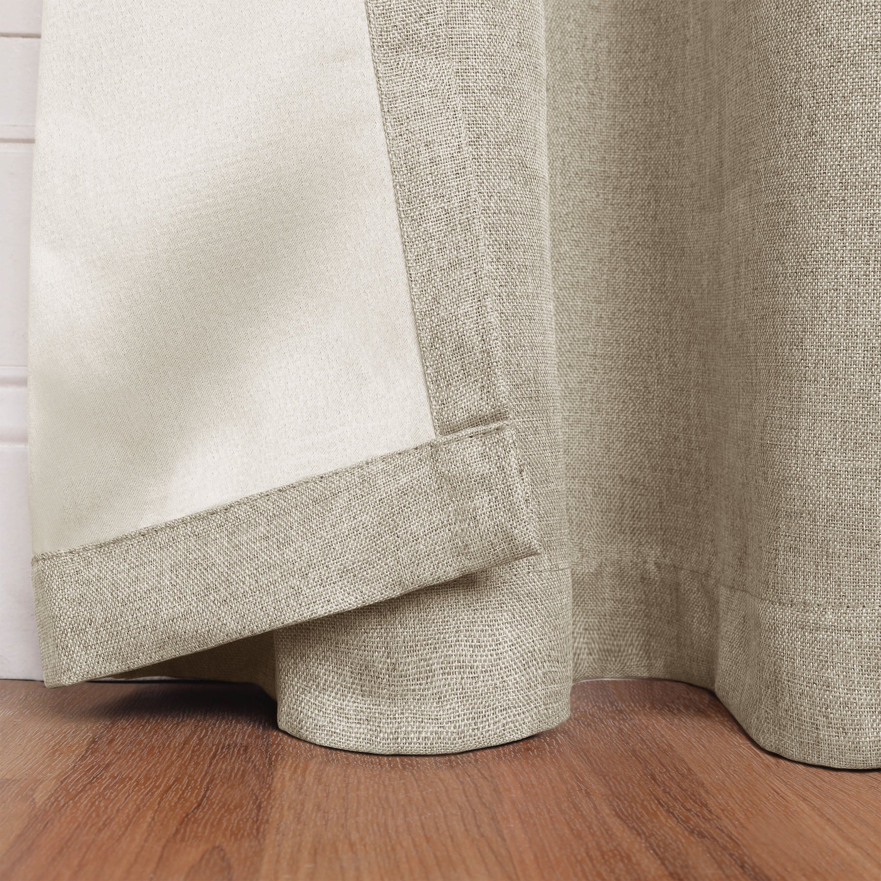 Linen Pattern Washable Room Darkening Blackout Curtains Set 26" - 8 Pieces