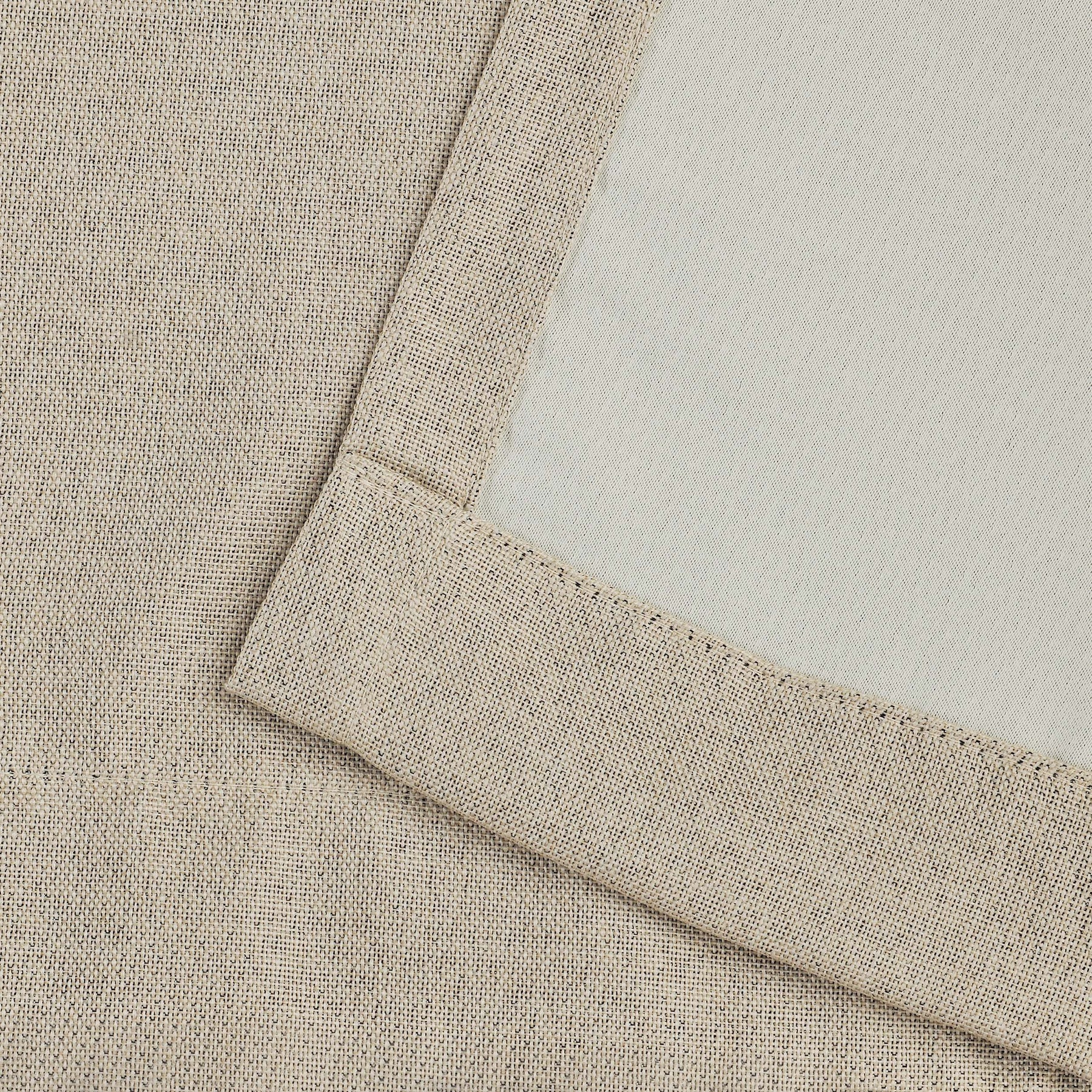 Linen Pattern Washable Room Darkening Blackout Curtains Set 26" - 8 Pieces