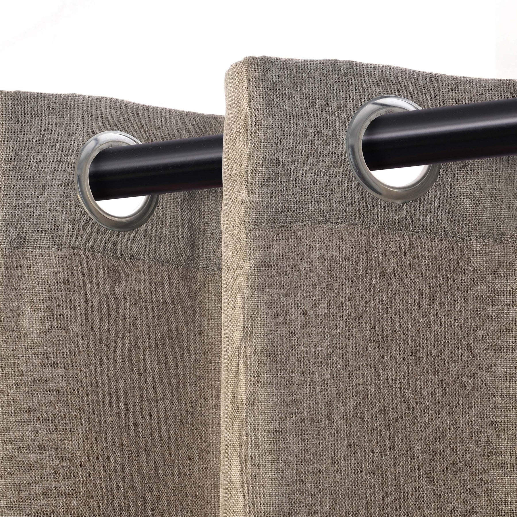 Linen Pattern Washable Room Darkening Blackout Curtain Set 42" - 8 Pieces
