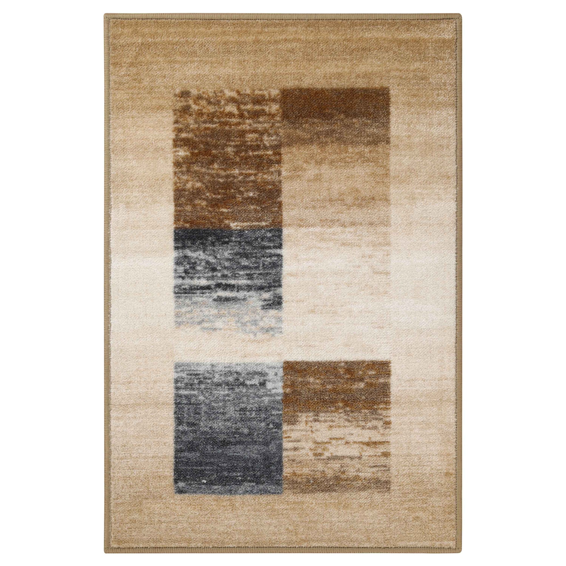 Lockwood Color Block Non-Slip Washable Indoor Area Rug or Runner