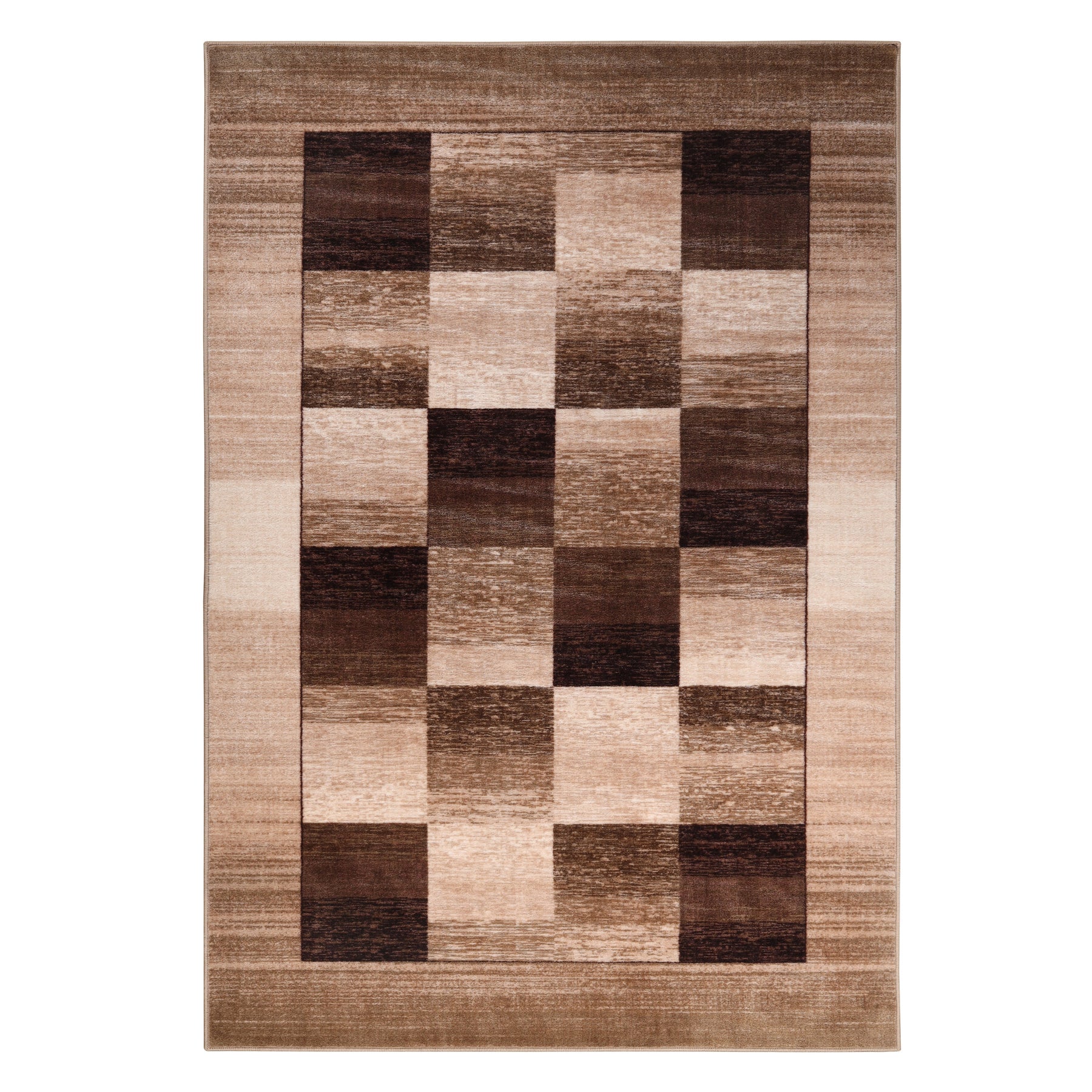 Lockwood Color Block Non-Slip Washable Indoor Area Rug or Runner