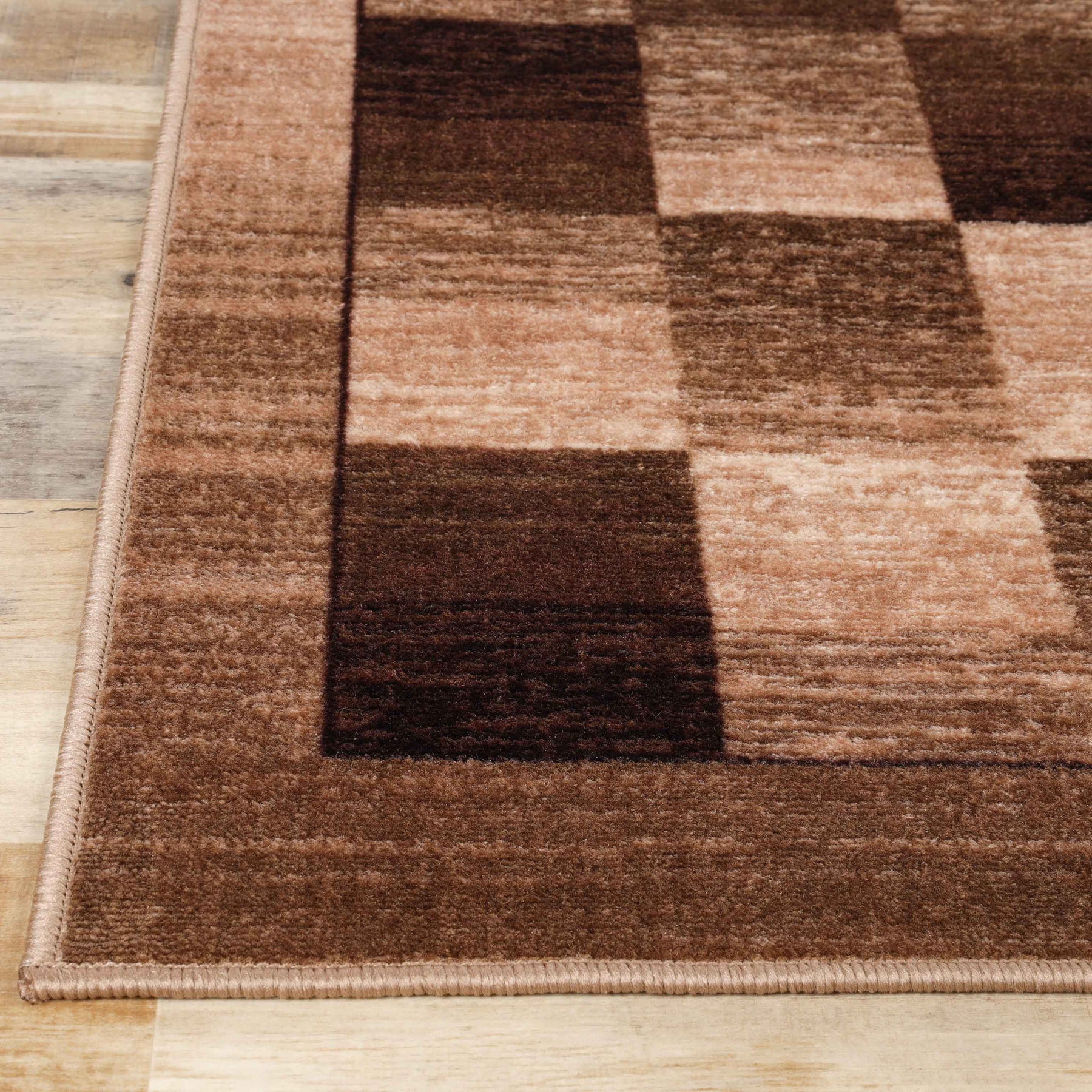 Lockwood Color Block Non-Slip Washable Indoor Area Rug or Runner
