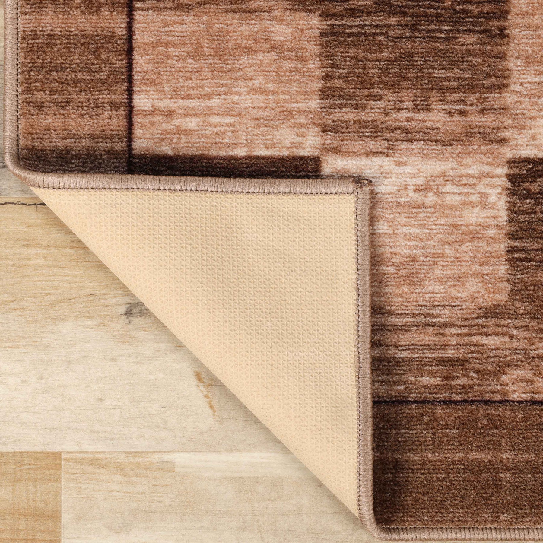 Lockwood Color Block Non-Slip Washable Indoor Area Rug or Runner