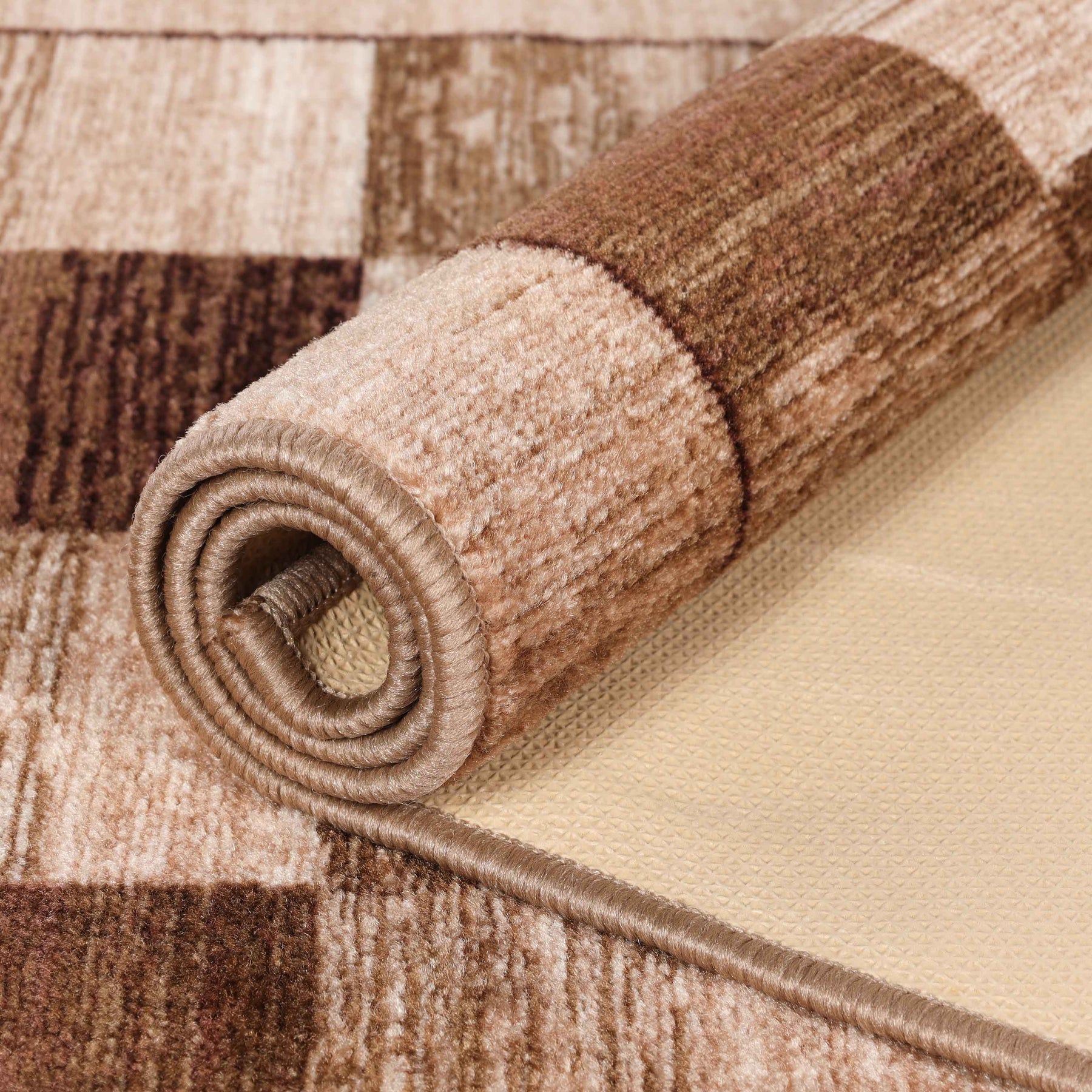 Lockwood Color Block Non-Slip Washable Indoor Area Rug or Runner