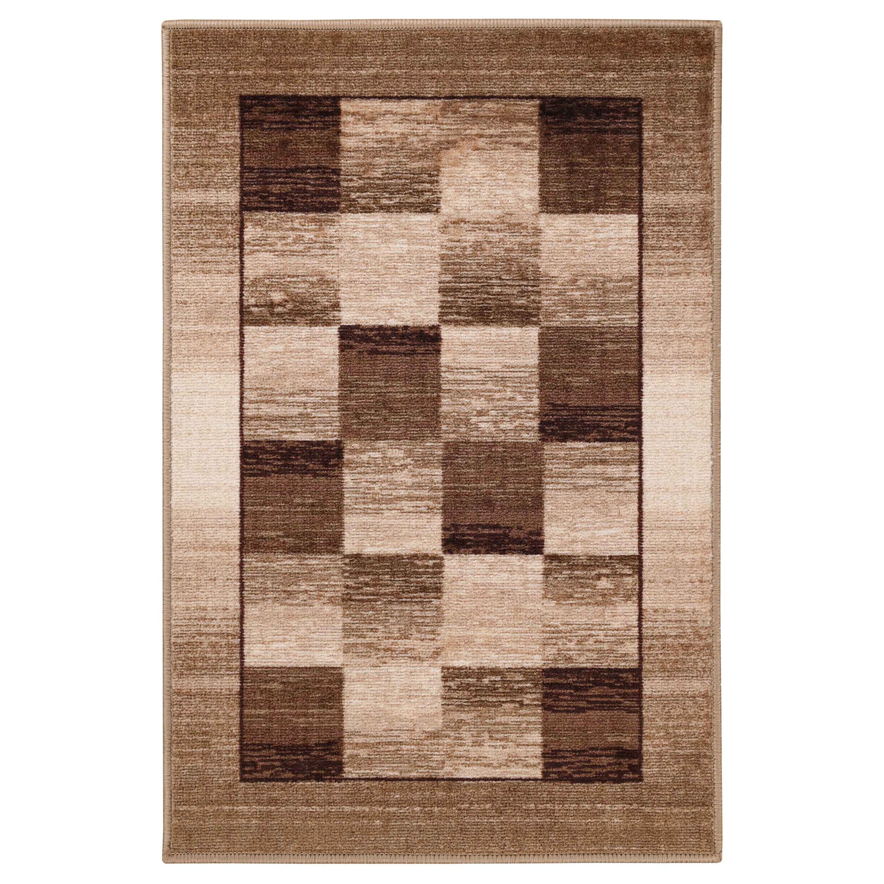 Lockwood Color Block Non-Slip Washable Indoor Area Rug or Runner
