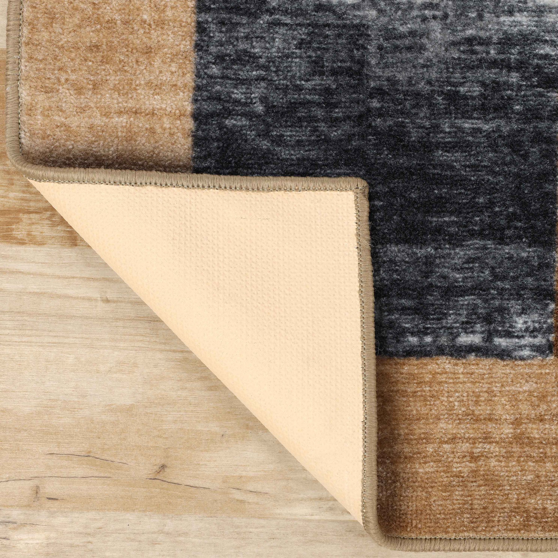 Lockwood Color Block Non-Slip Washable Indoor Area Rug or Runner