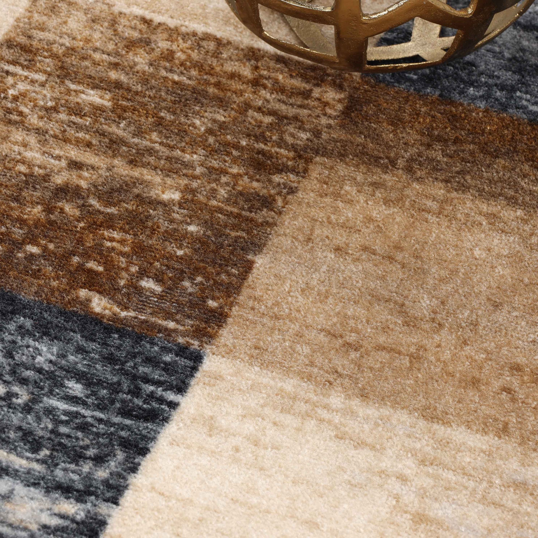 Lockwood Color Block Non-Slip Washable Indoor Area Rug or Runner