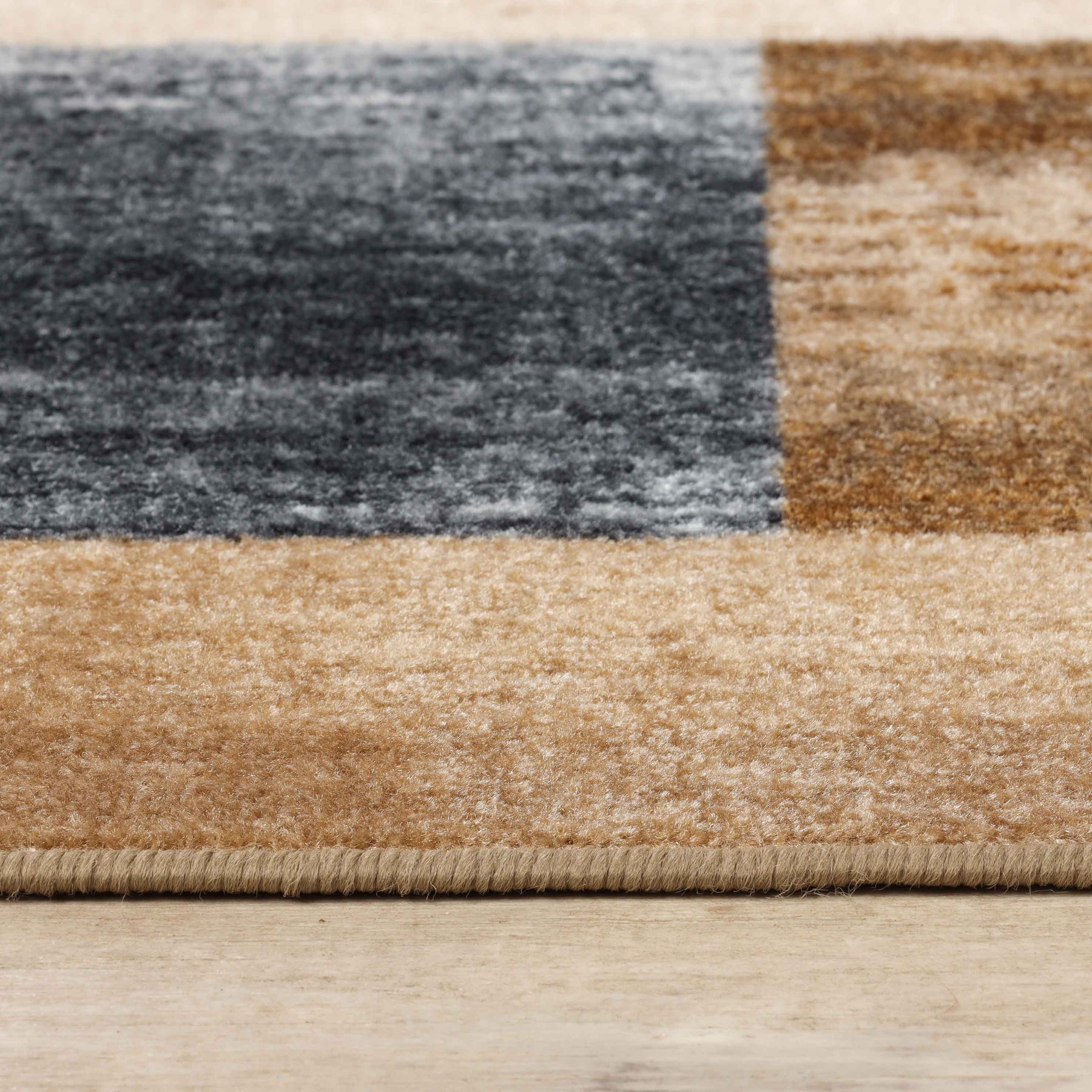 Lockwood Color Block Non-Slip Washable Indoor Area Rug or Runner
