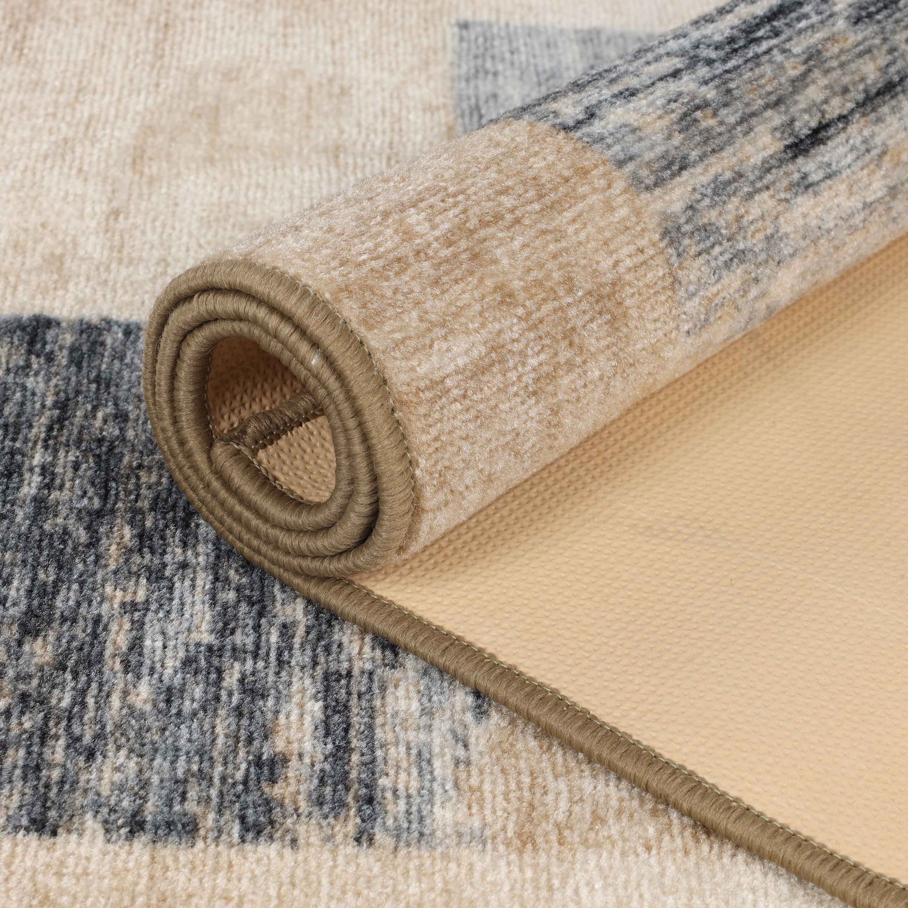 Lockwood Color Block Non-Slip Washable Indoor Area Rug or Runner