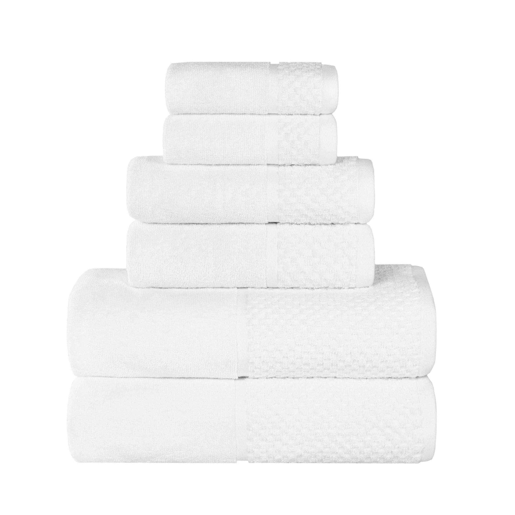 Lodie Cotton Jacquard Solid and Two-Toned 6 Piece Assorted Towel Set