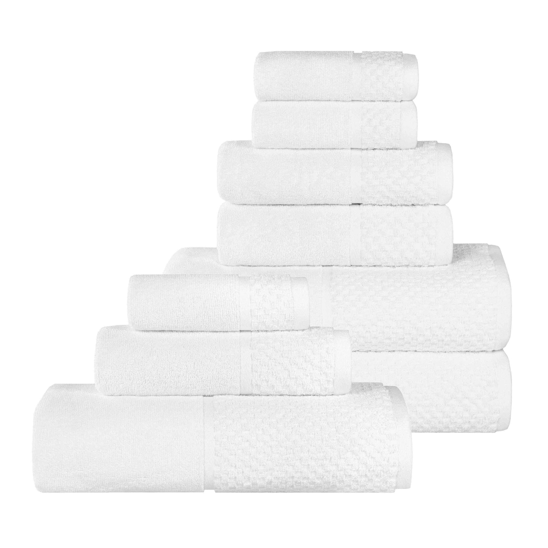 Lodie Cotton Jacquard Solid and Two-Toned 9 Piece Assorted Towel Set