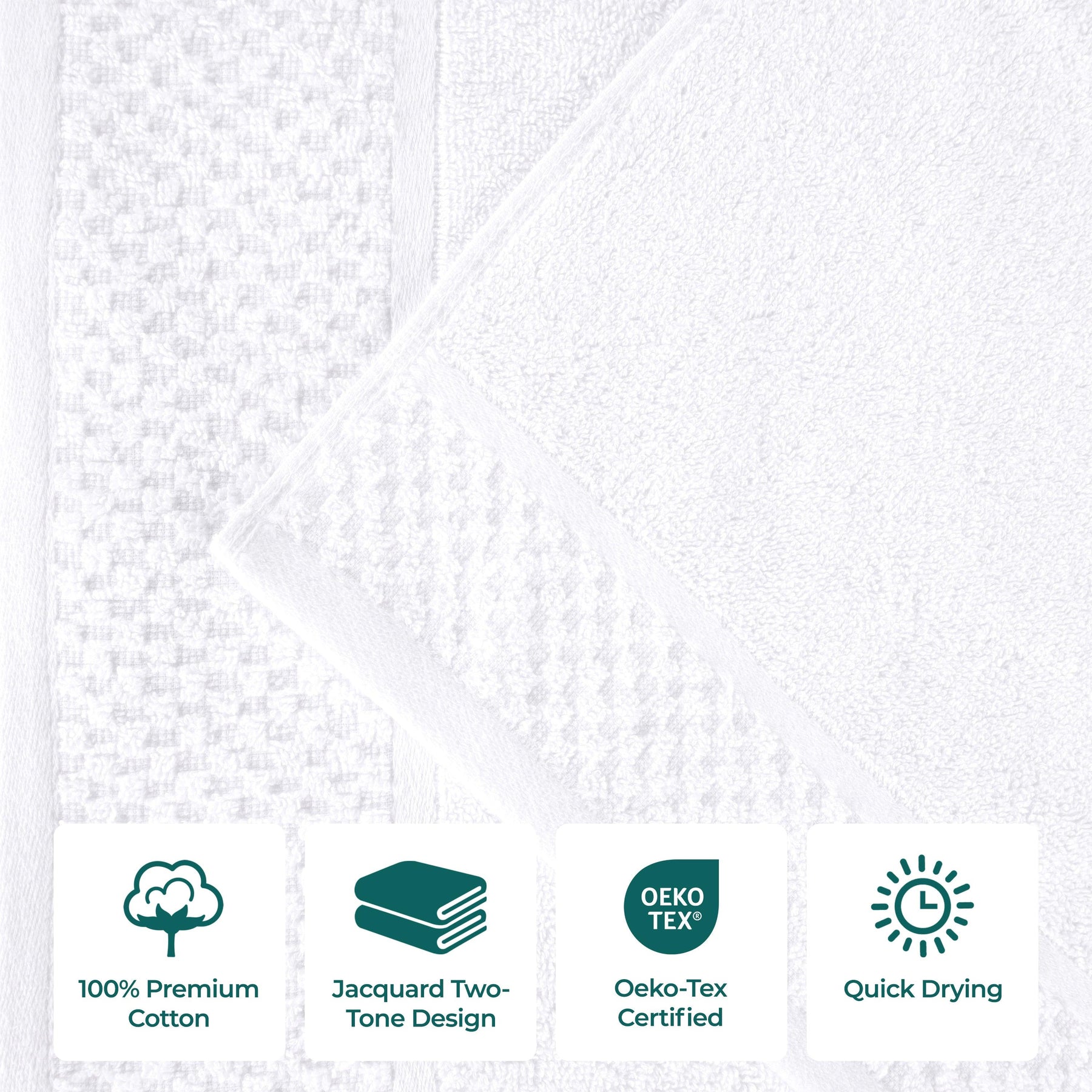 Lodie Cotton Jacquard Solid and Two-Toned 9 Piece Assorted Towel Set