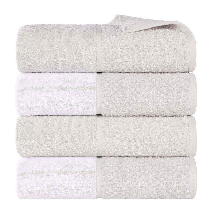 Lodie Cotton Jacquard Solid and Two-Toned Bath Towel Set of 4