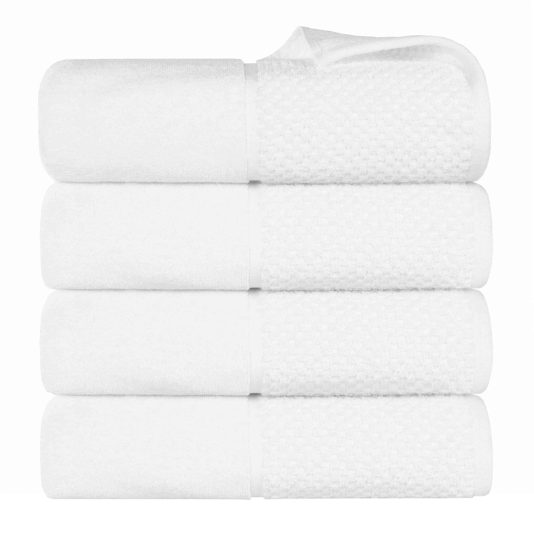 Lodie Cotton Jacquard Solid and Two-Toned Bath Towel Set of 4