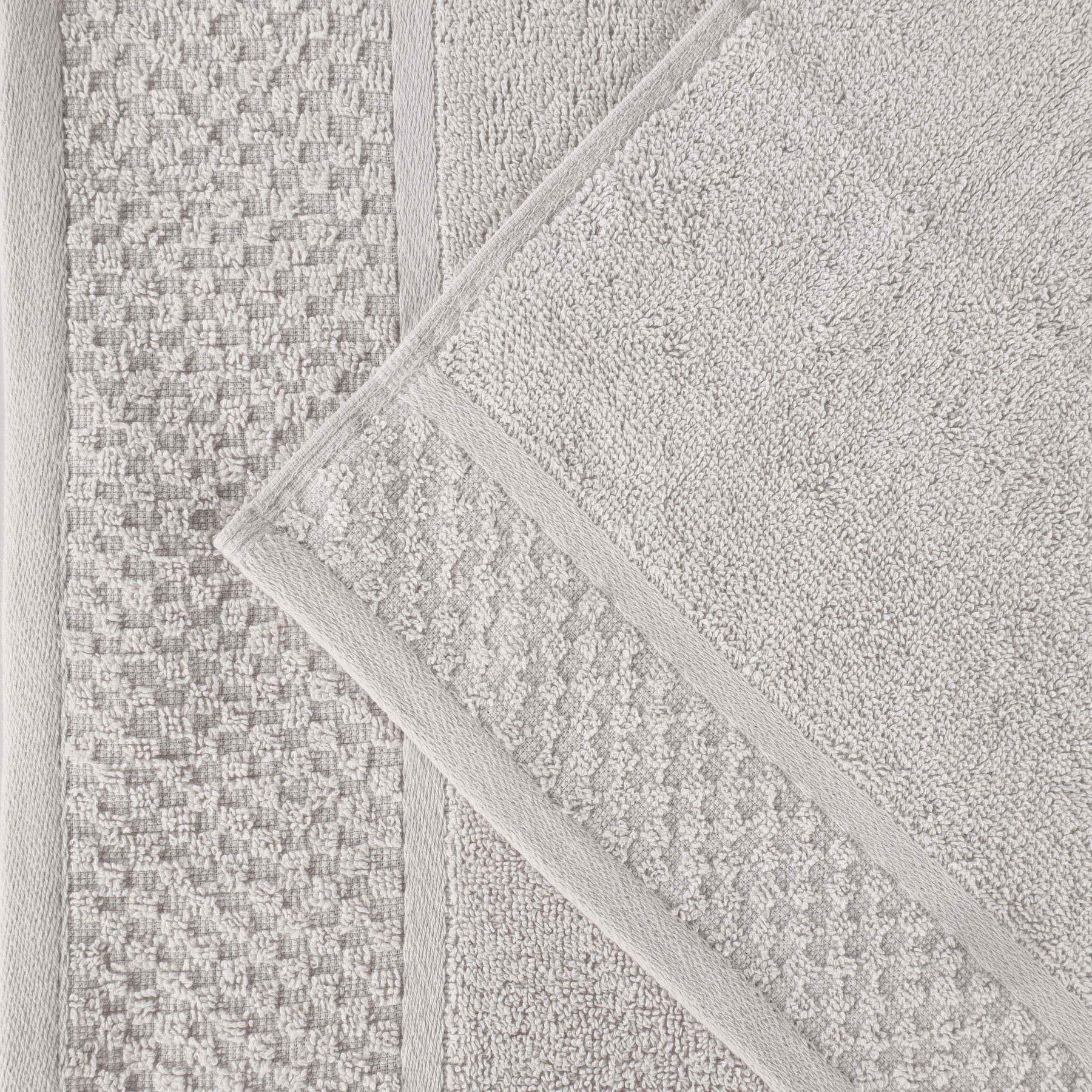 Lodie Cotton Jacquard Solid and Two-Toned Face Towel Washcloth Set of 12