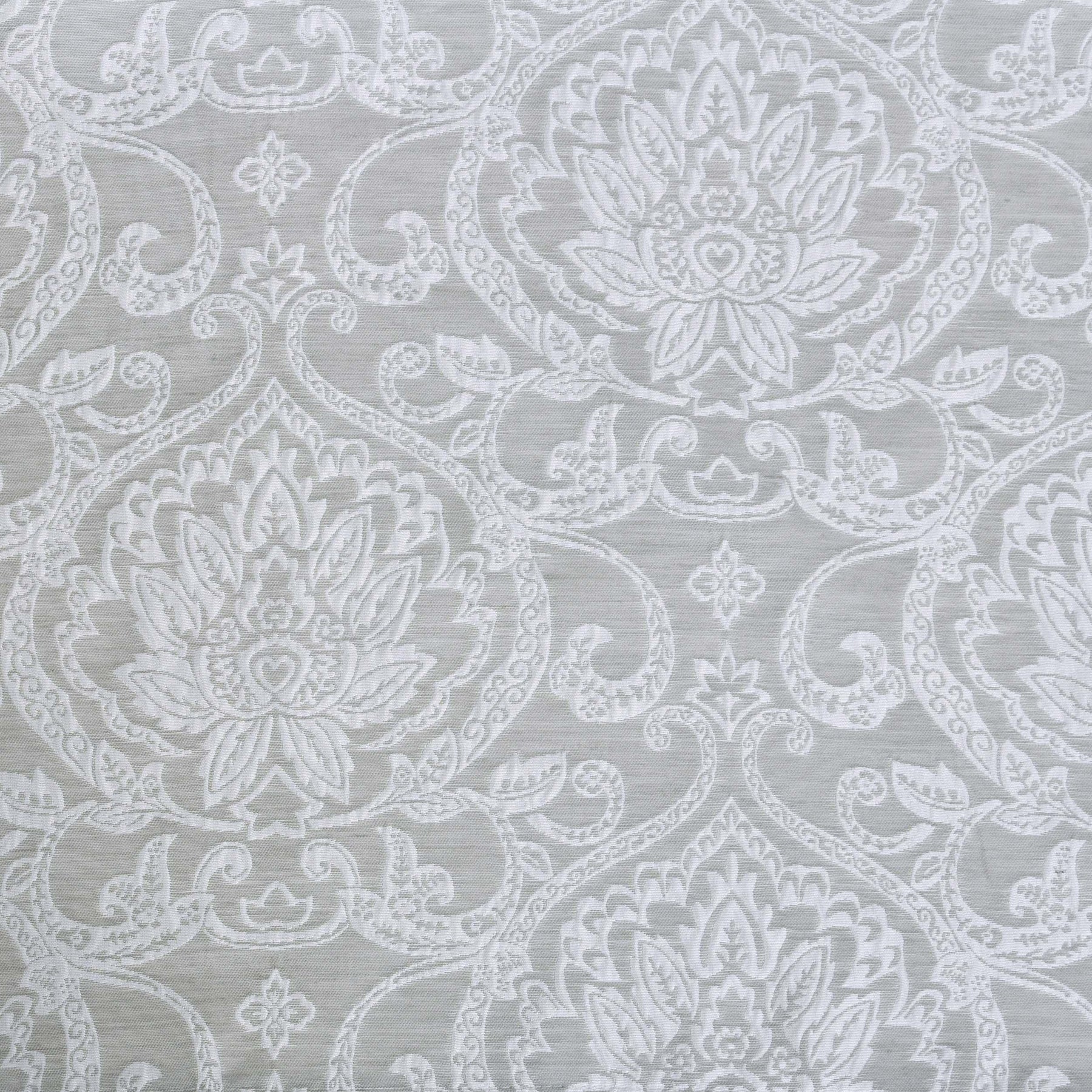 Lotus Jacquard Floral Damask Semi Sheer Curtain Panel Set