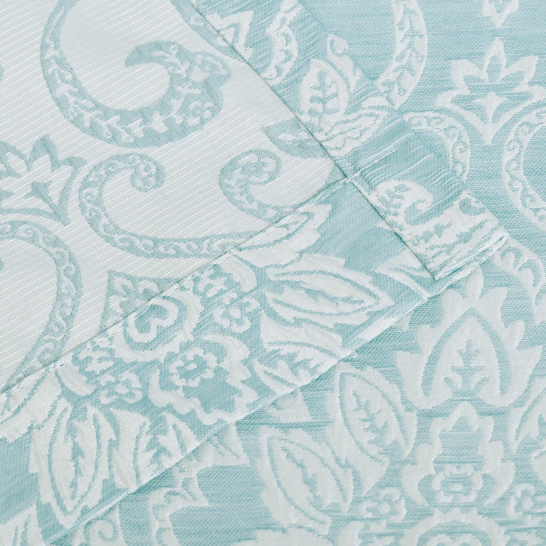 Lotus Jacquard Floral Damask Semi Sheer Curtain Panel Set
