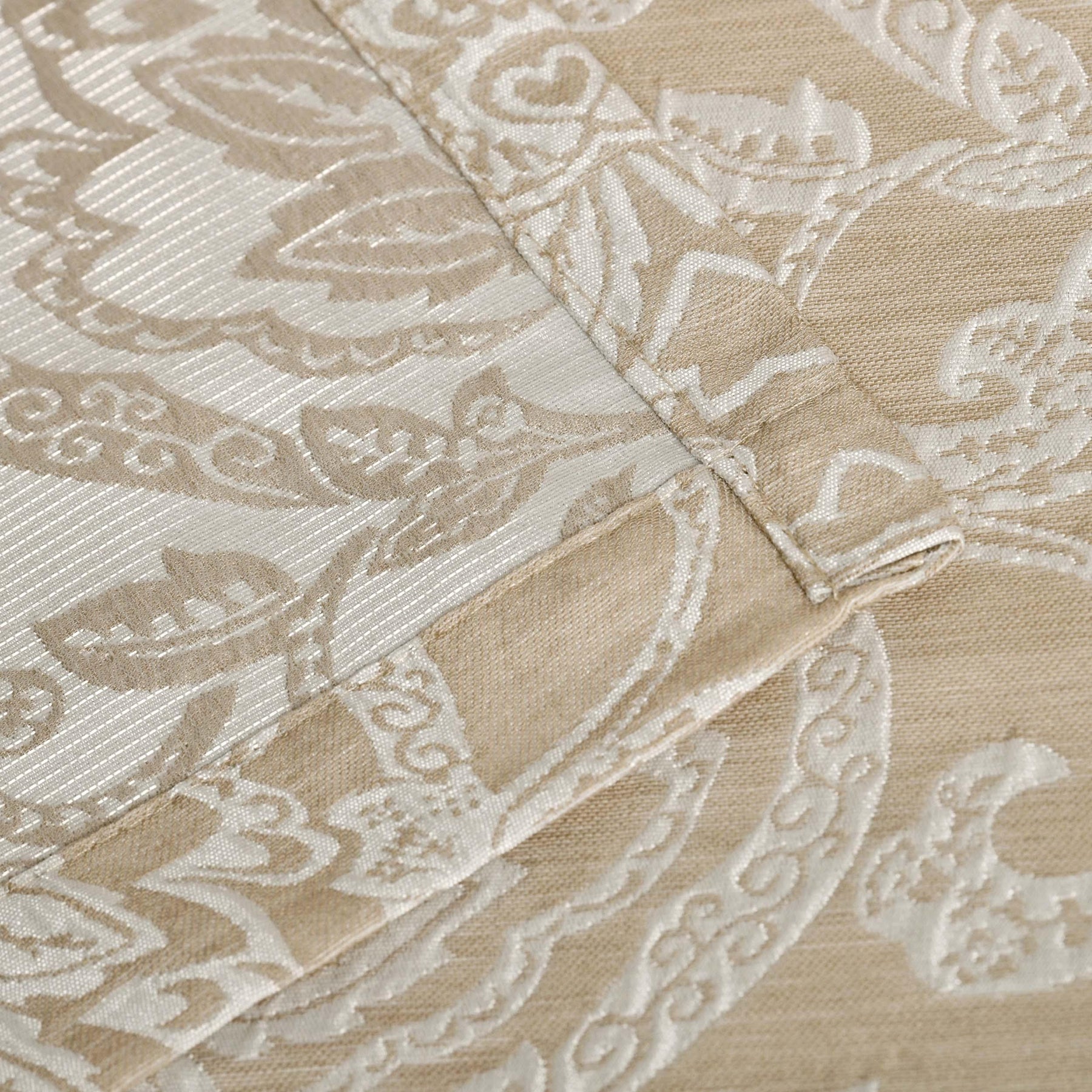 Lotus Jacquard Floral Damask Semi Sheer Curtain Panel Set