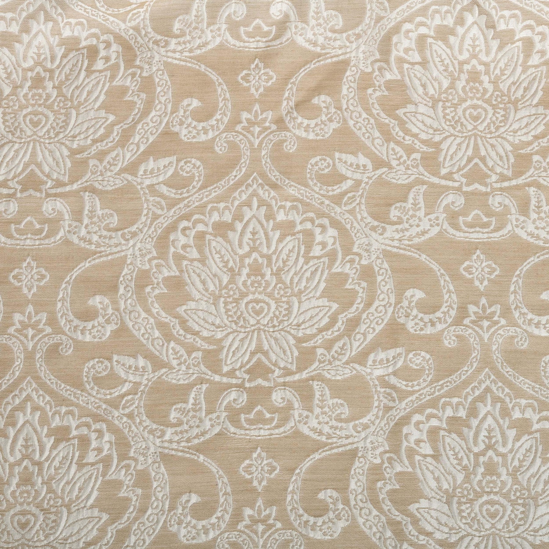 Lotus Jacquard Floral Damask Semi Sheer Curtain Panel Set