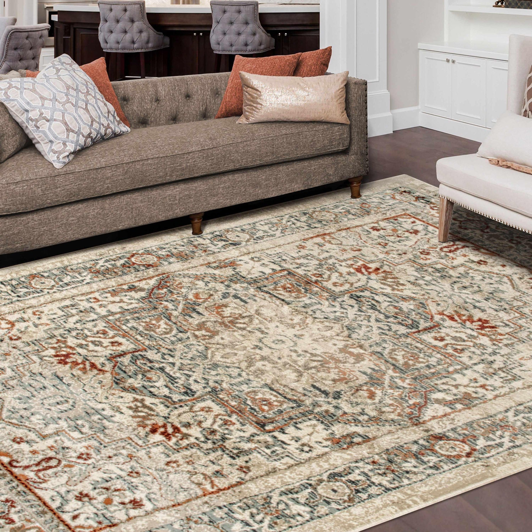 Lucida Distressed Medallion Area Rug