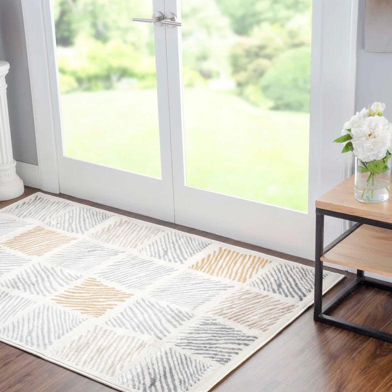 Lysandra Geometric Indoor Area Rugs Or Runner Rug Grey