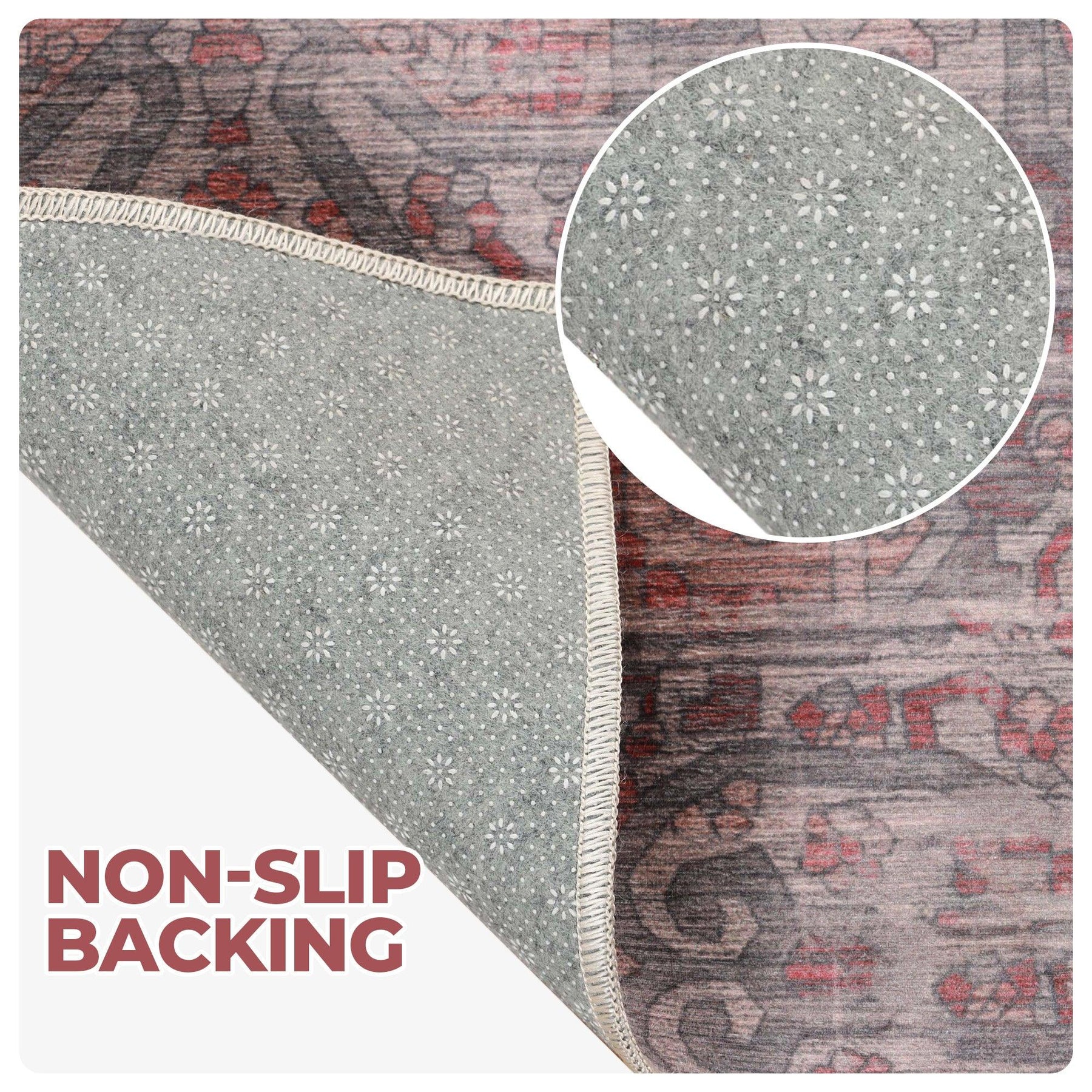 Manakin Bohemian Medallion Non-Slip Washable Indoor Area Rug