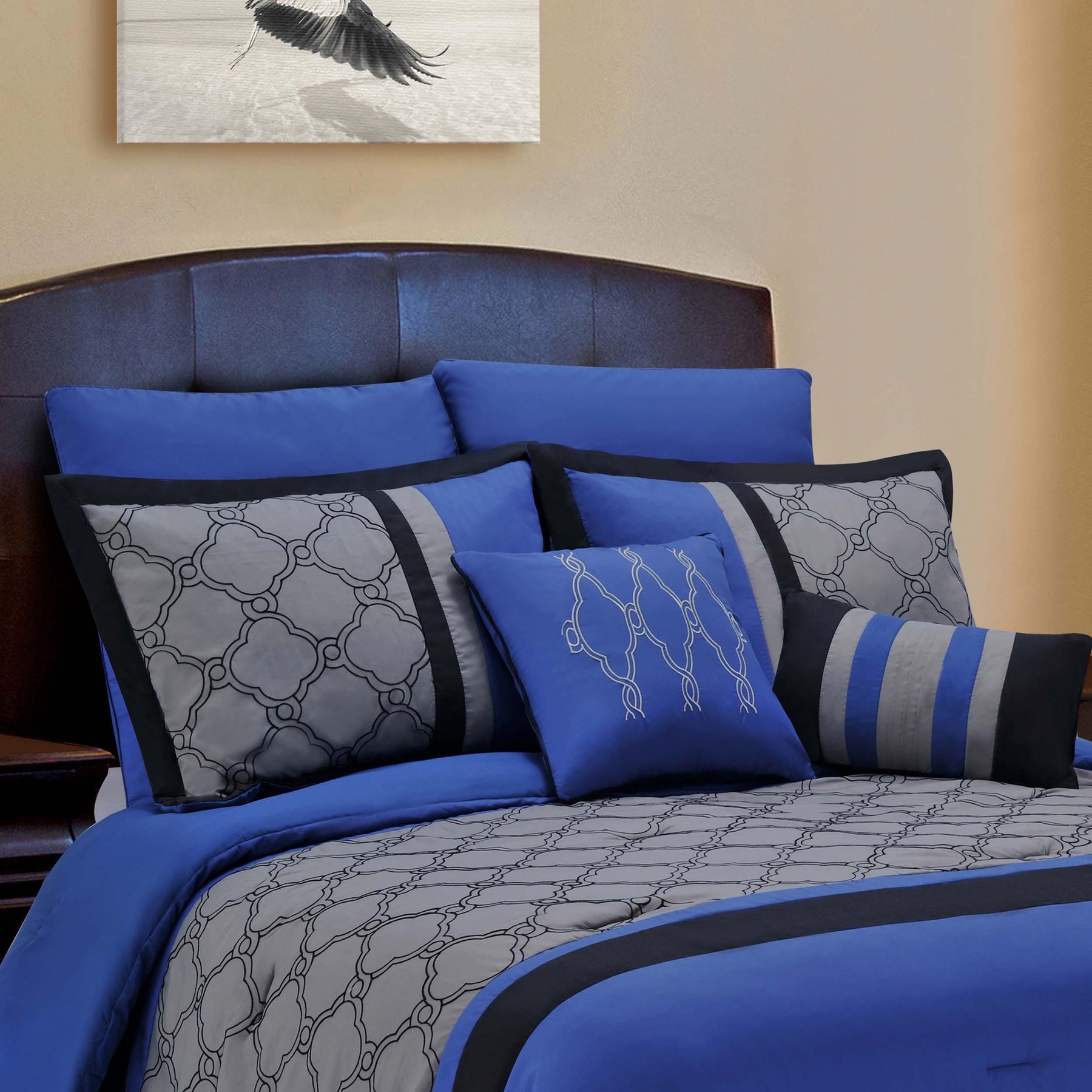 Maxfield 8-Piece Microfiber Comforter Bedding Set Maxfield