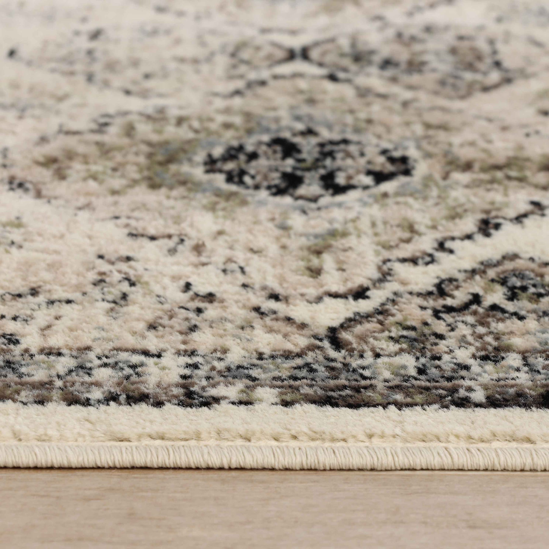 Mayfair Distressed Damask Indoor Area Rug or Runner Rug Or Door Mat
