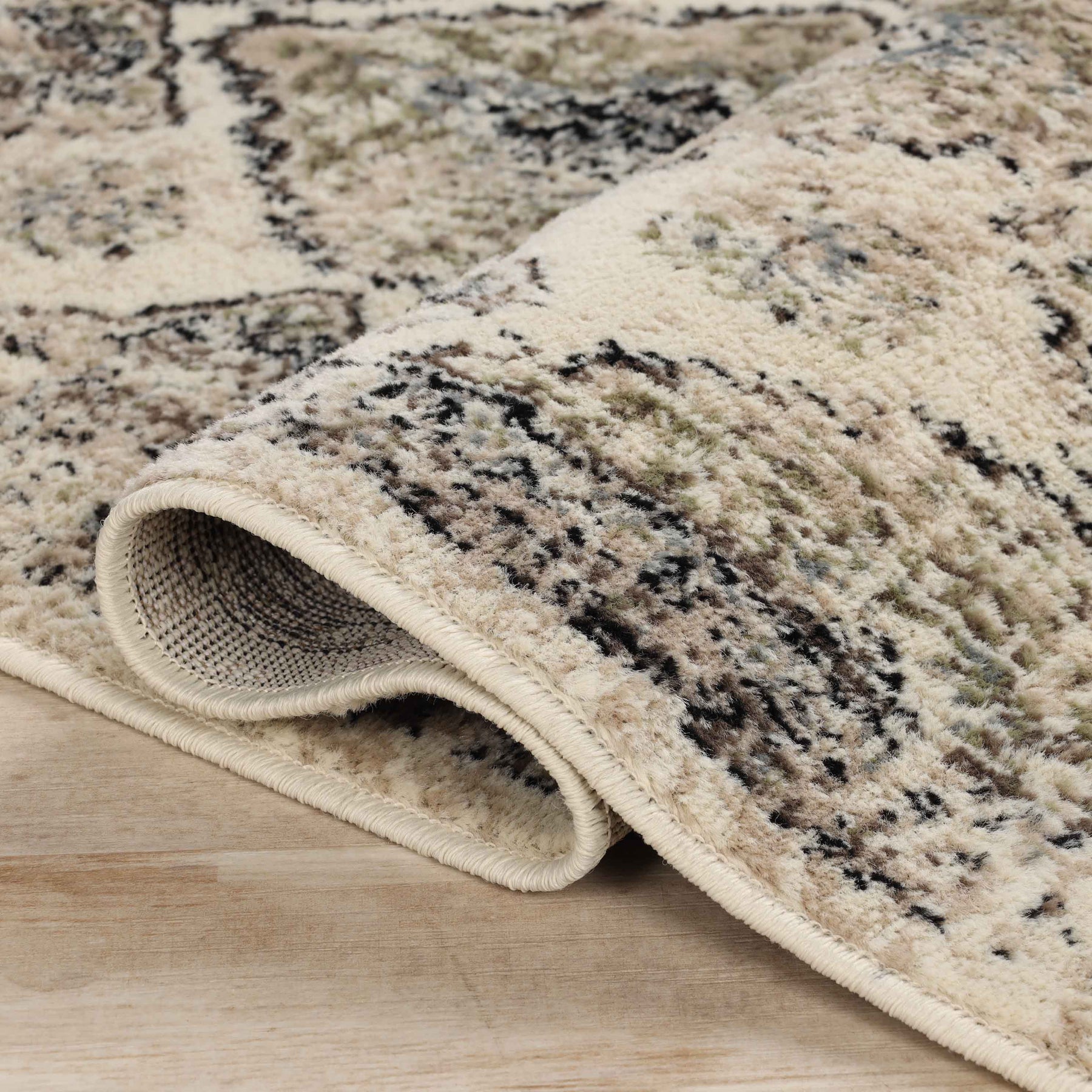 Mayfair Distressed Damask Indoor Area Rug or Runner Rug Or Door Mat