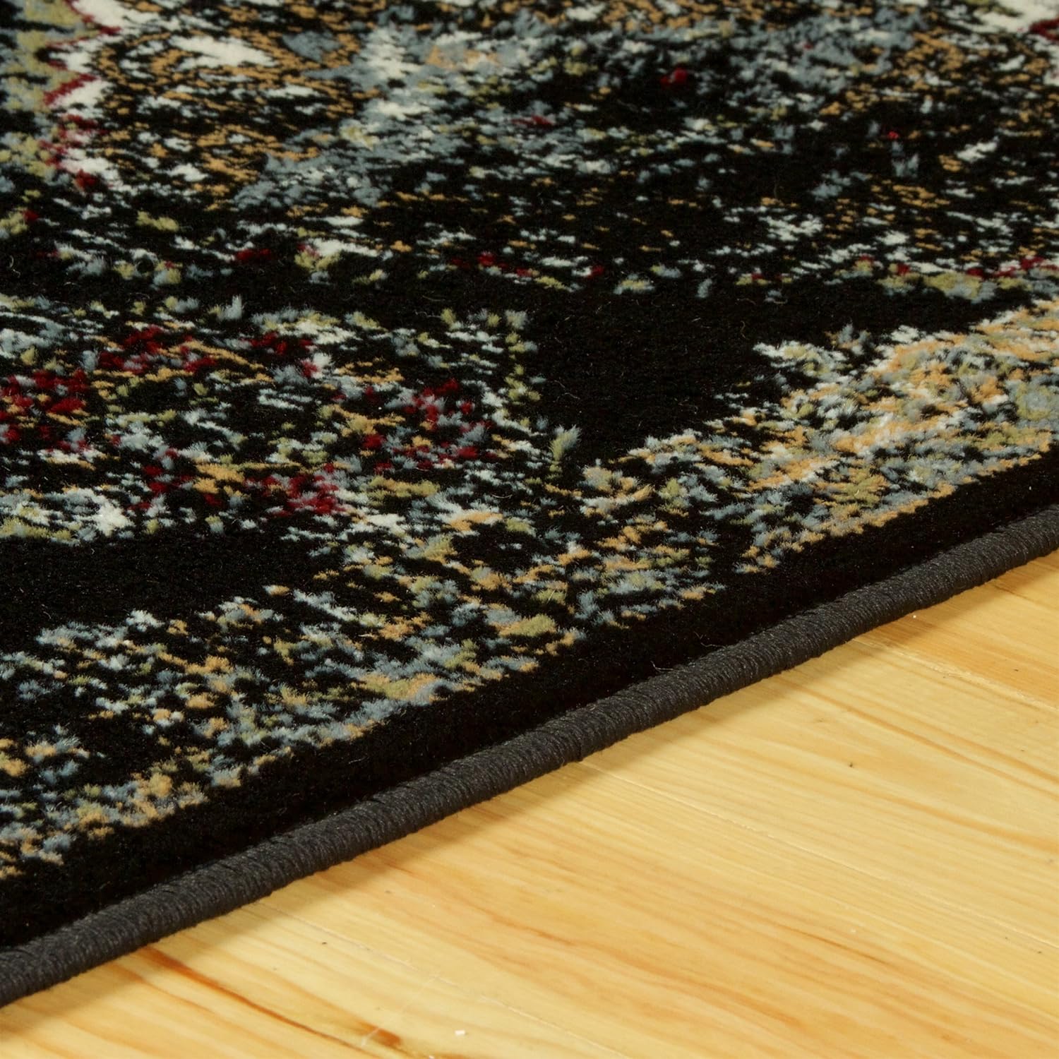 Mayfair Distressed Damask Indoor Area Rug or Runner Rug Or Door Mat