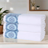 Cotton Jacquard Textured Absorbent Bath Towel Set of 3