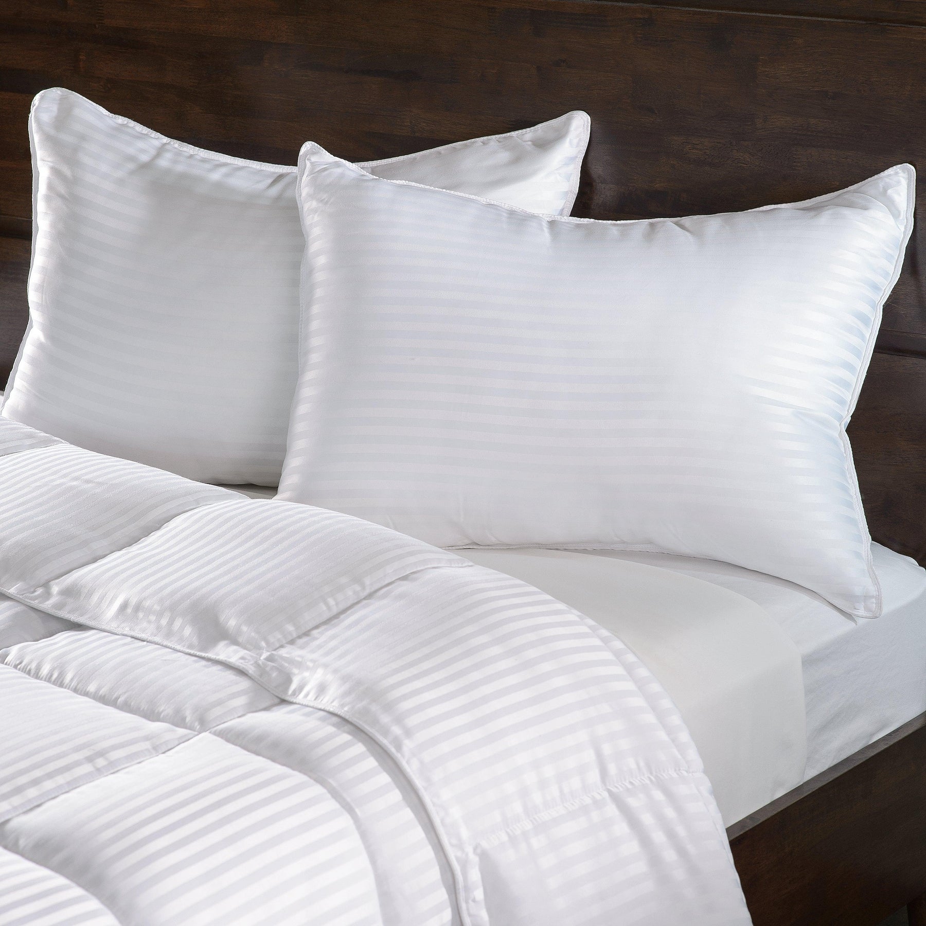 Medium Density Down Alternative Striped Pillows, Set of 2 and 4