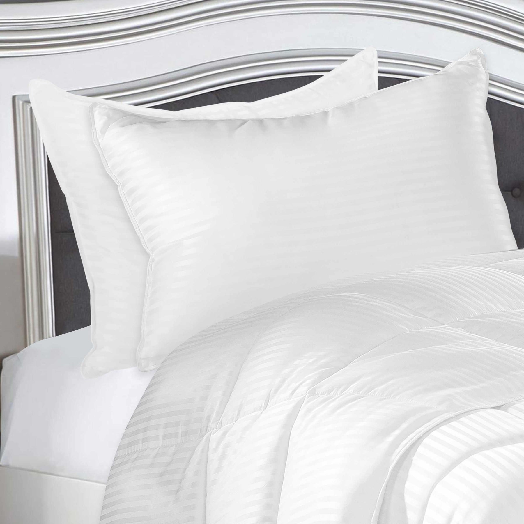 Medium Density Down Alternative Striped Pillows, Set of 2 and 4