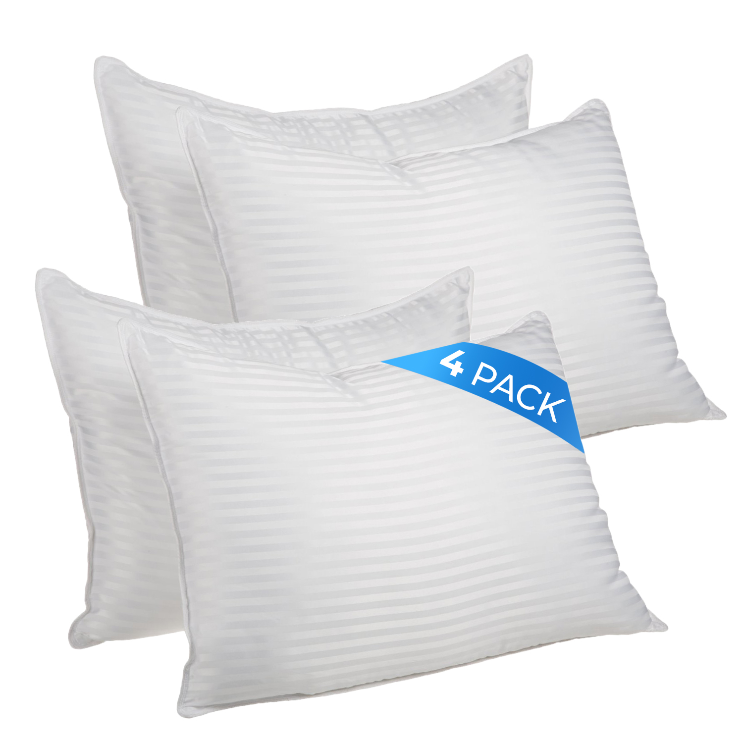Medium Density Down Alternative Striped Pillows, Set of 2 and 4