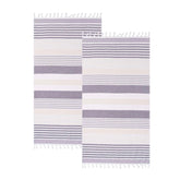 Meera Stripe Fouta 2 Piece Beach Towel Set with Tassels