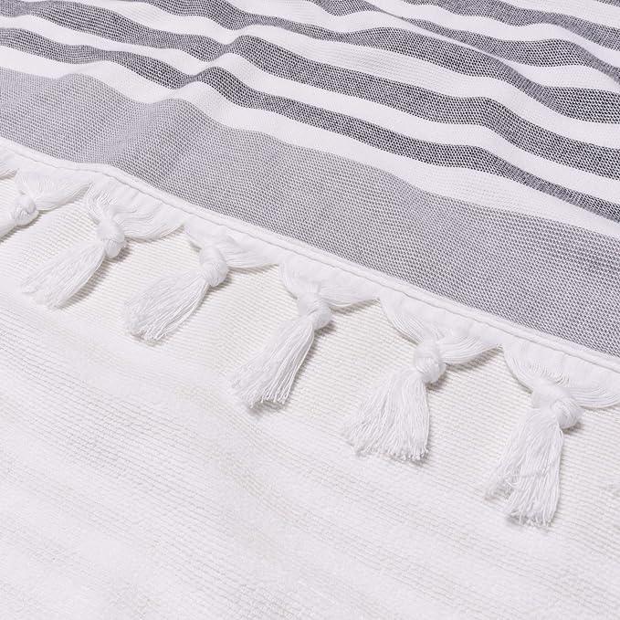 Meera Stripe Fouta 4 Piece Beach Towel Set with Tassels