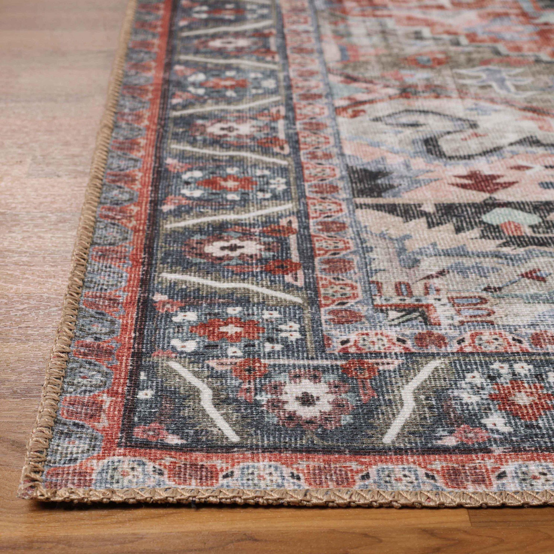 Mesa Rustic Distressed Medallion Indoor Area Rug or Runner Rug