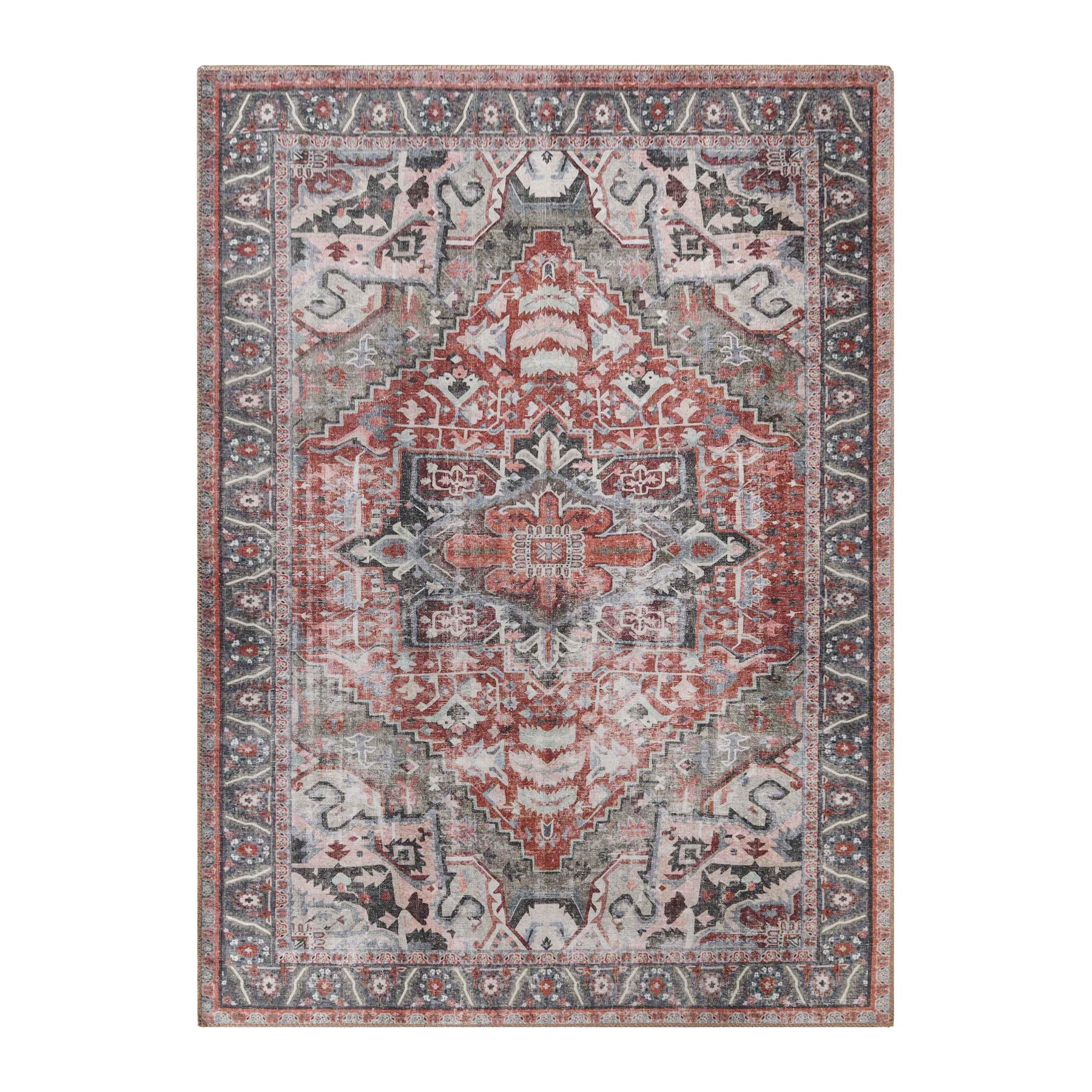 Mesa Rustic Distressed Medallion Indoor Area Rug or Runner Rug