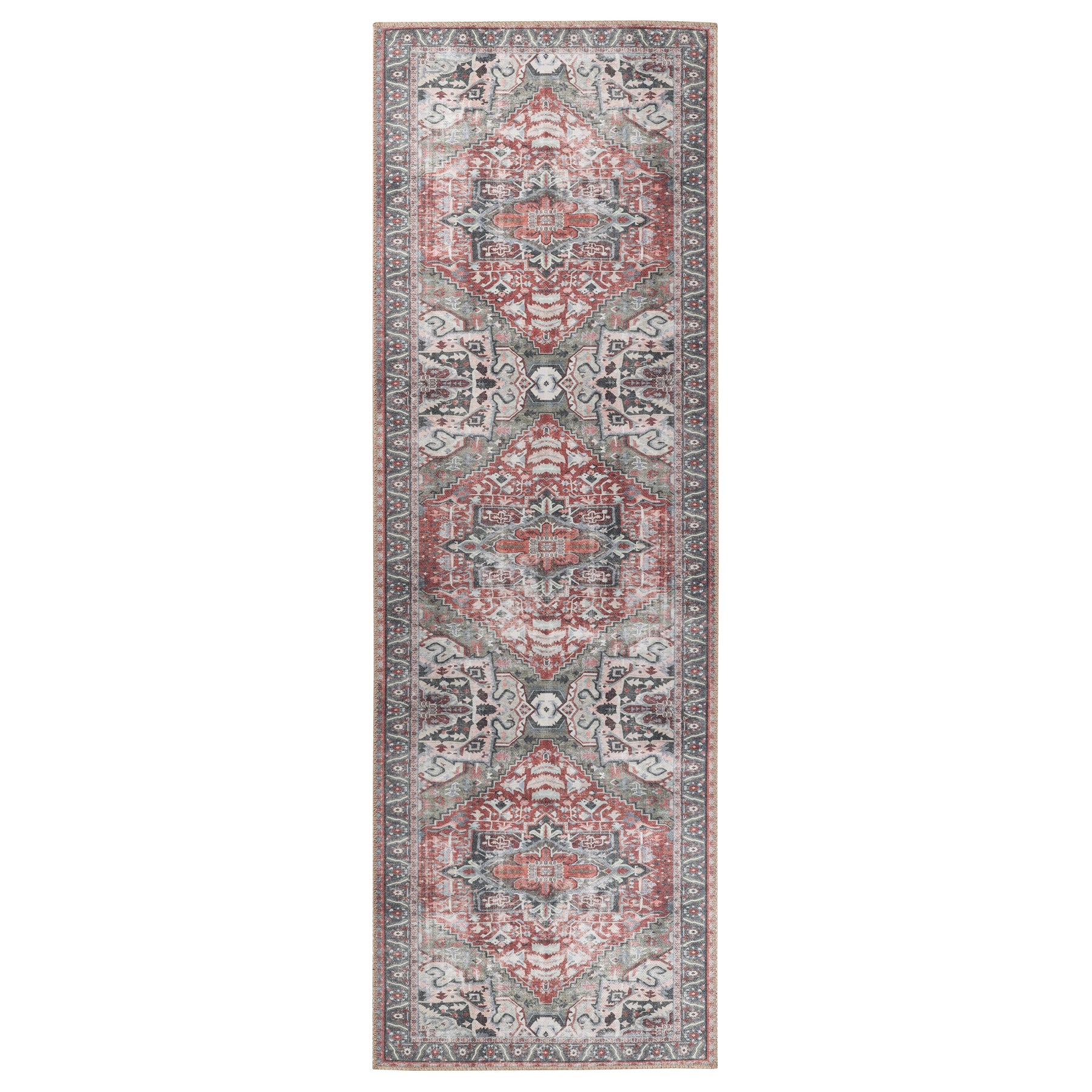 Mesa Rustic Distressed Medallion Indoor Area Rug or Runner Rug