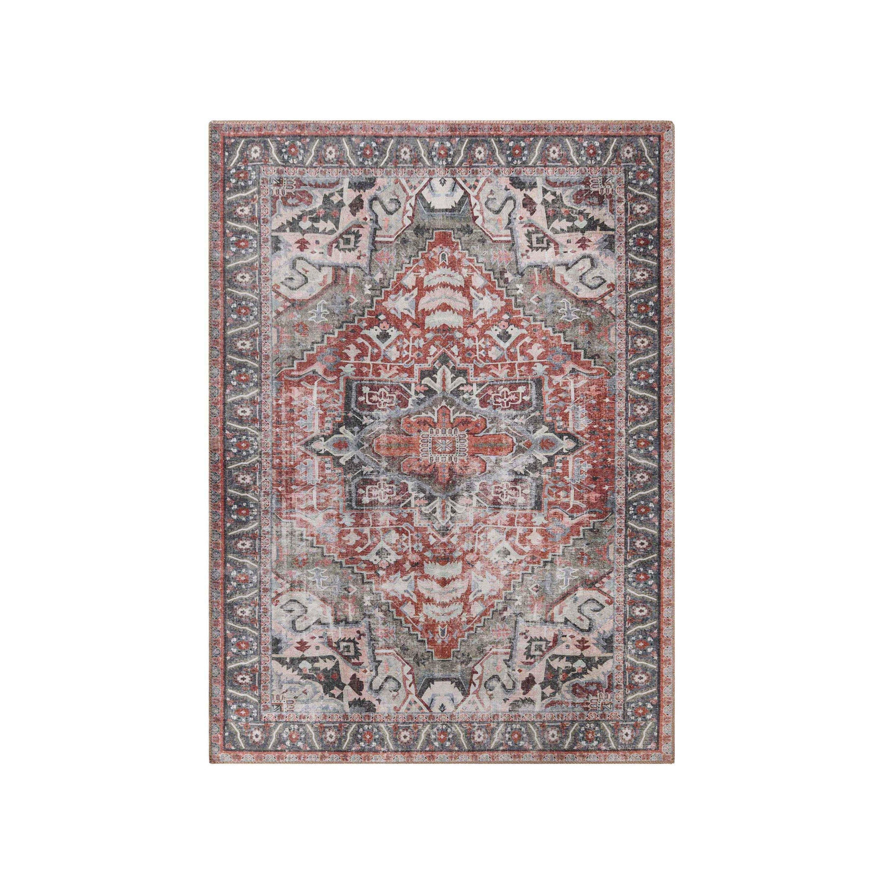 Mesa Rustic Distressed Medallion Indoor Area Rug or Runner Rug