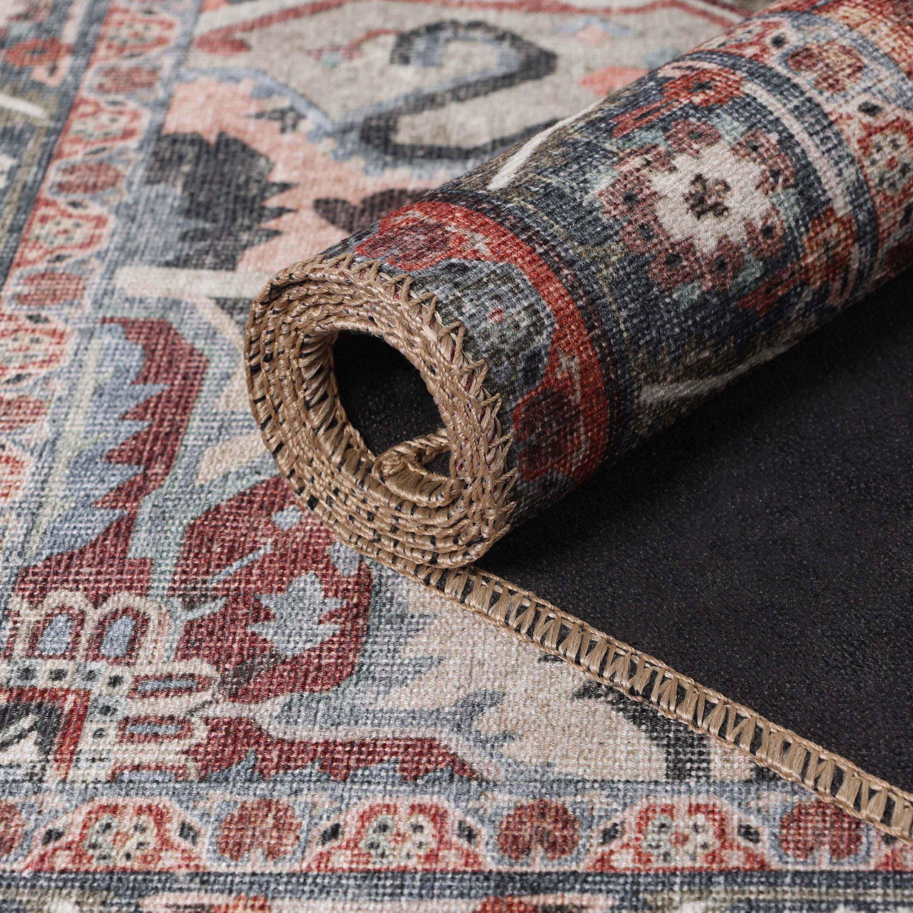 Mesa Rustic Distressed Medallion Indoor Area Rug or Runner Rug
