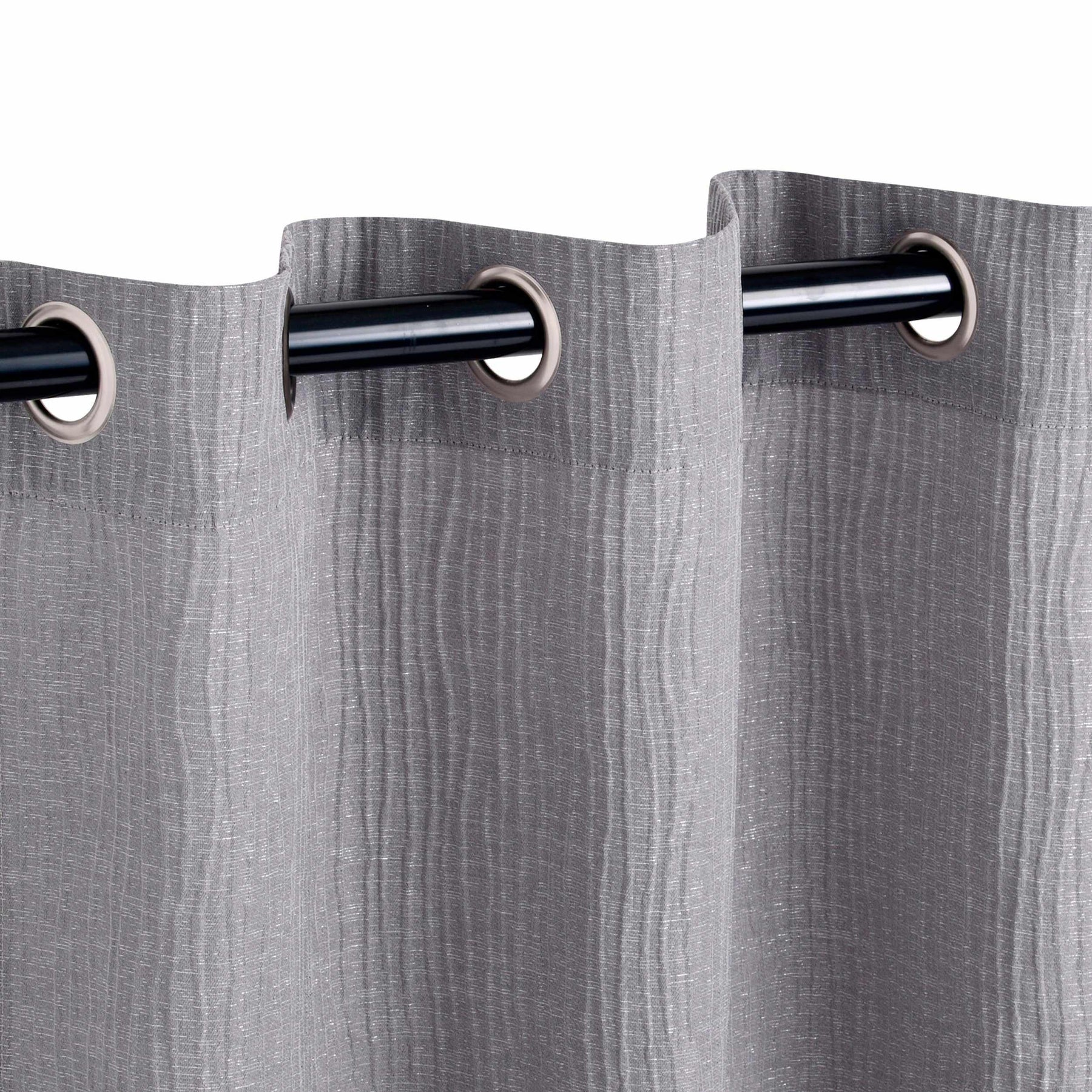 Metallic Cascade Jacquard Textured Solid Curtain Panel Set
