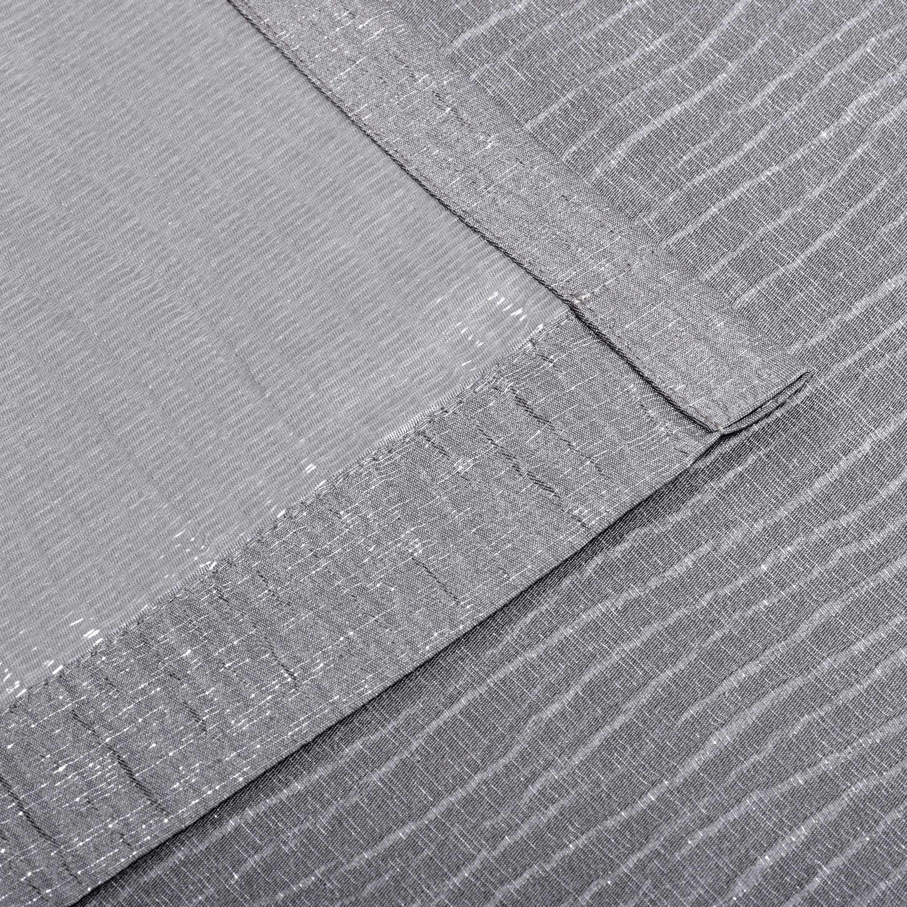 Metallic Cascade Jacquard Textured Solid Curtain Panel Set