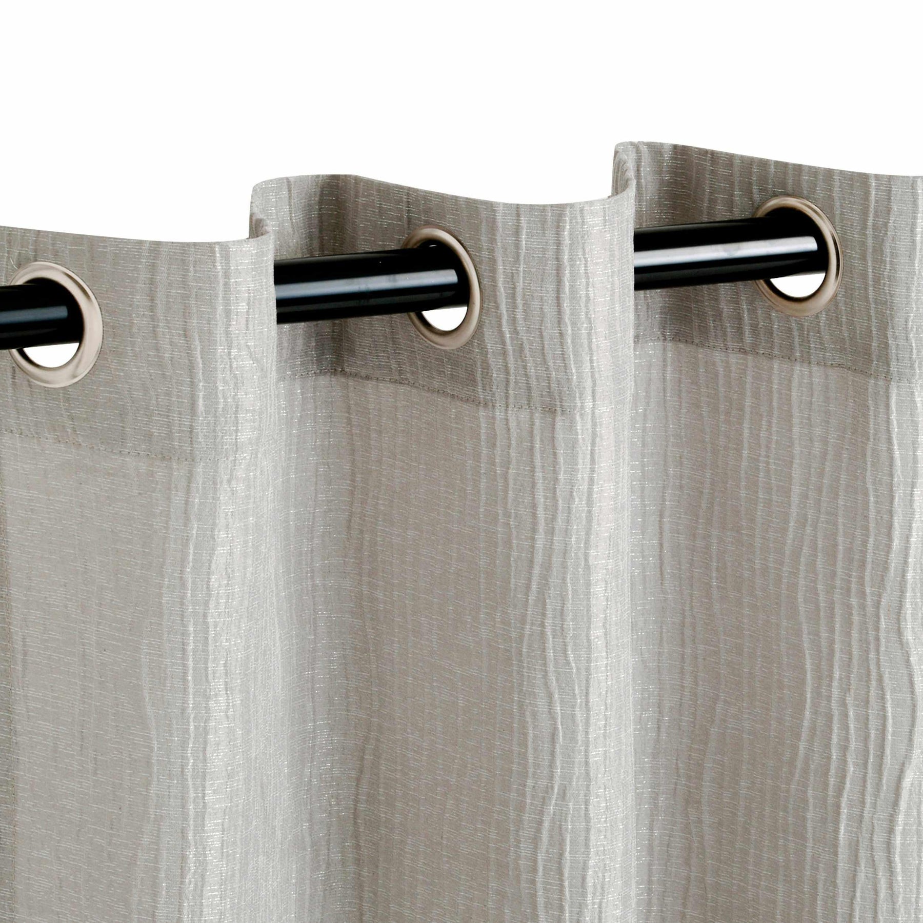 Metallic Cascade Jacquard Textured Solid Curtain Panel Set