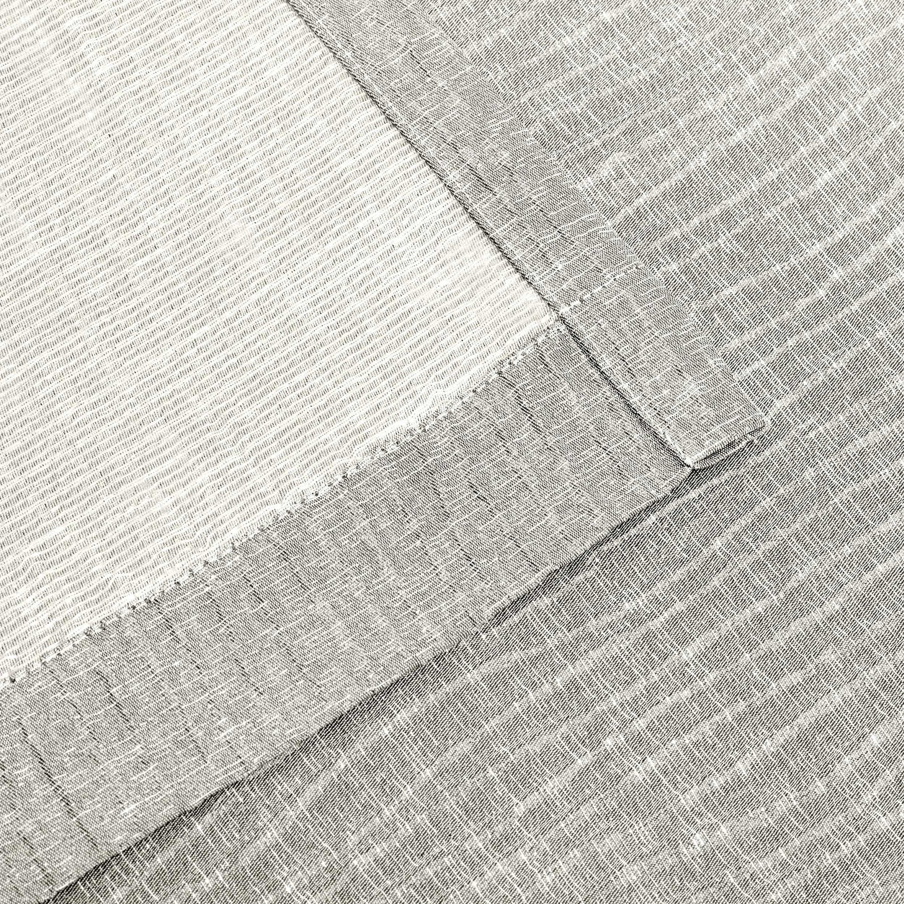 Metallic Cascade Jacquard Textured Solid Curtain Panel Set