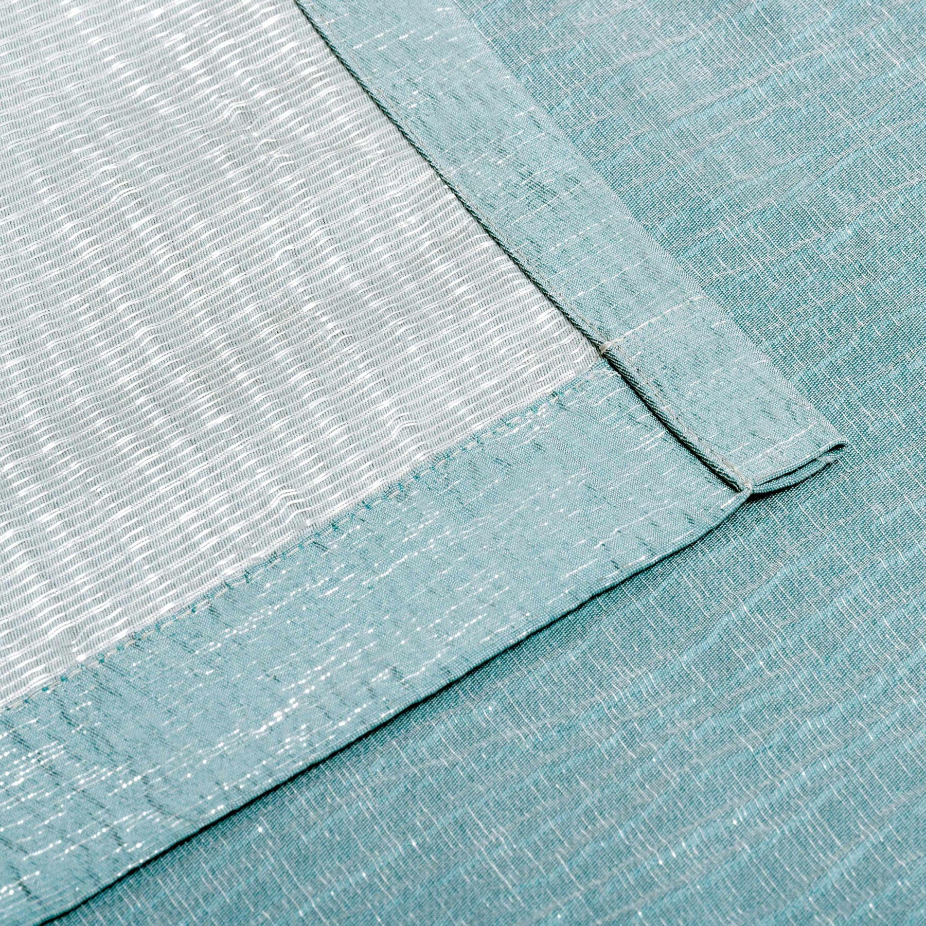 Metallic Cascade Jacquard Textured Solid Curtain Panel Set