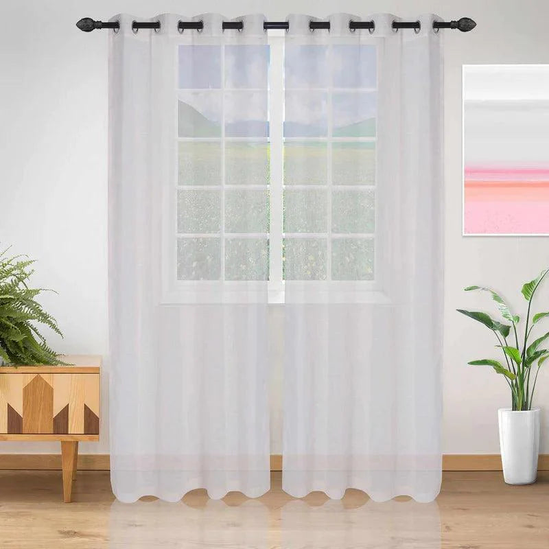 Meteorite Textured Grommet Sheer Curtain Panel Set of 2