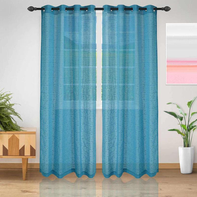 Meteorite Textured Grommet Sheer Curtain Panel Set of 2