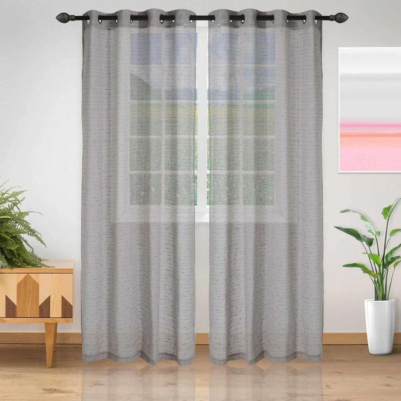 Meteorite Textured Grommet Sheer Curtain Panel Set of 2